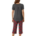 thumbnail image 7 of yievot Womens Capri Pajama Sets Short Sleeve Top and Capri Pant Set Soft Sleepwear Printed 2 Piece Lounge Sets, 7 of 7