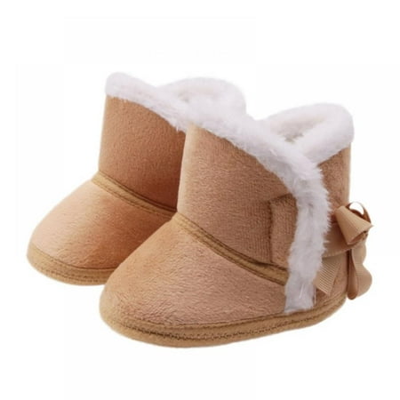 

URMAGIC Baby Boys Girls Fleece Winter Warm Snow Boots Soft Sole Crib Shoes Booties for Newborn Infant Toddler 0-18 Months