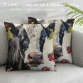 Chilfamy Flowers Decorative Square Throw Pillow Covers Short Plush