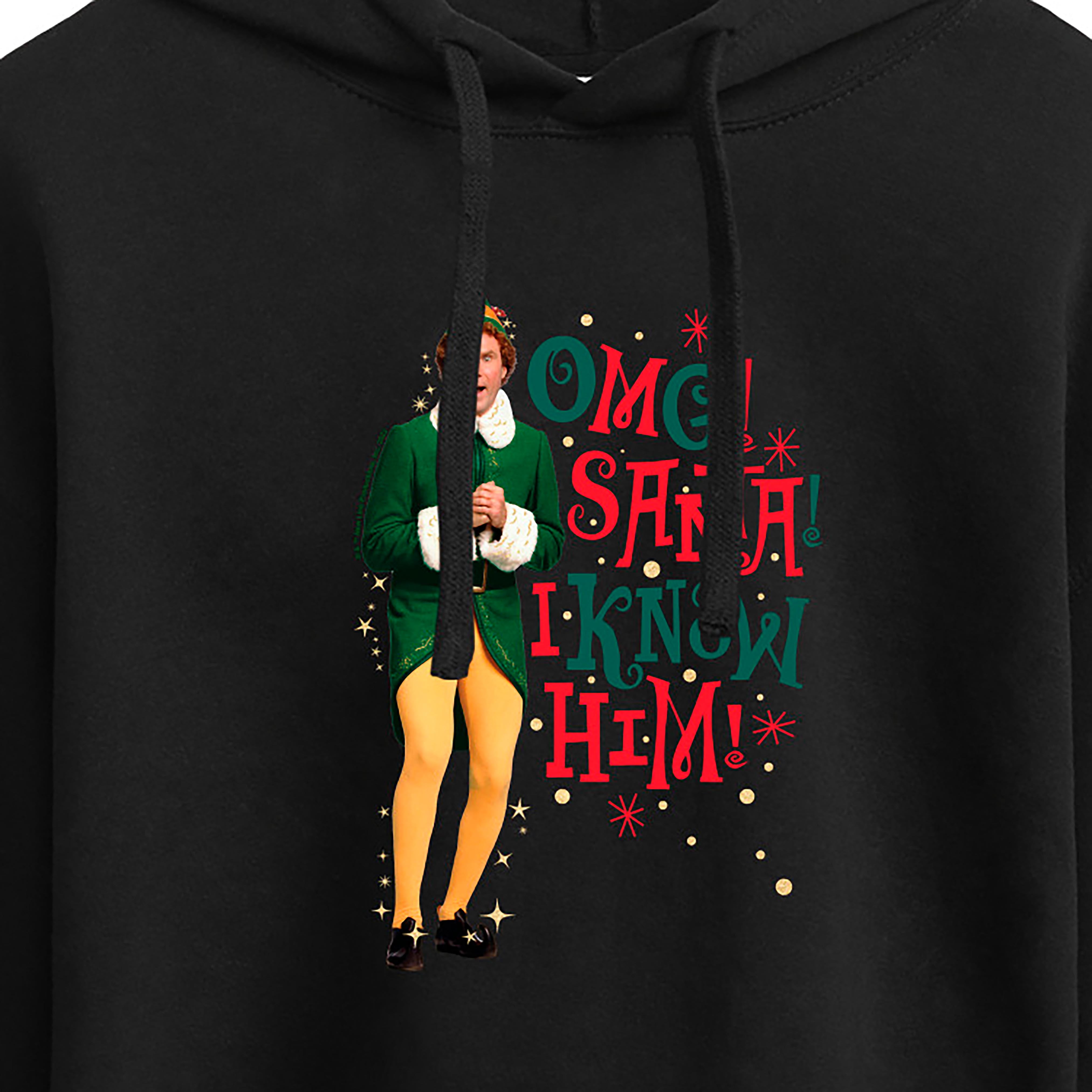 ELF - Christmas Omg I Know Him - Juniors Cropped Pullover Hoodie