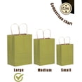 thumbnail image 2 of Large Kraft Paper Bags with Handles 13"x10"x5" 32 pcs Gift Paper Bag Sage Green Solid Color Bags（Large Size）, 2 of 12