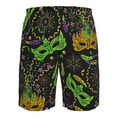 thumbnail image 6 of Disketp Men'S Swim Trunks Hawaiian Breathable Surf Beach Swimsuits Mesh Lining Beach Shorts With Pockets-Carnival Mardi Gras3, 6 of 9