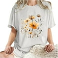 thumbnail image 5 of Casual Tops for Women Fashion Cute Flower Printing T Shirt Loose Crew Neck Short Sleeve Graphic Top Blouses Lightweight Comfy Leisure T-Shirts 2024 Ladies Summer Tops, 5 of 7