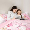 thumbnail image 5 of Manfei Bow Monogrammed Themed 7 Pieces Full Size Bedding Sets,Girly Personalized Gifts Full Size Bed in a Bag,Golden Pink,Pink Reversible, 5 of 7