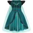 thumbnail image 3 of Girls Dress With Cape Princess Christmas Birthday Party Cosplay Costume Toddler Ruffle Sleeve Fancy Outfit Gift, 3 of 7