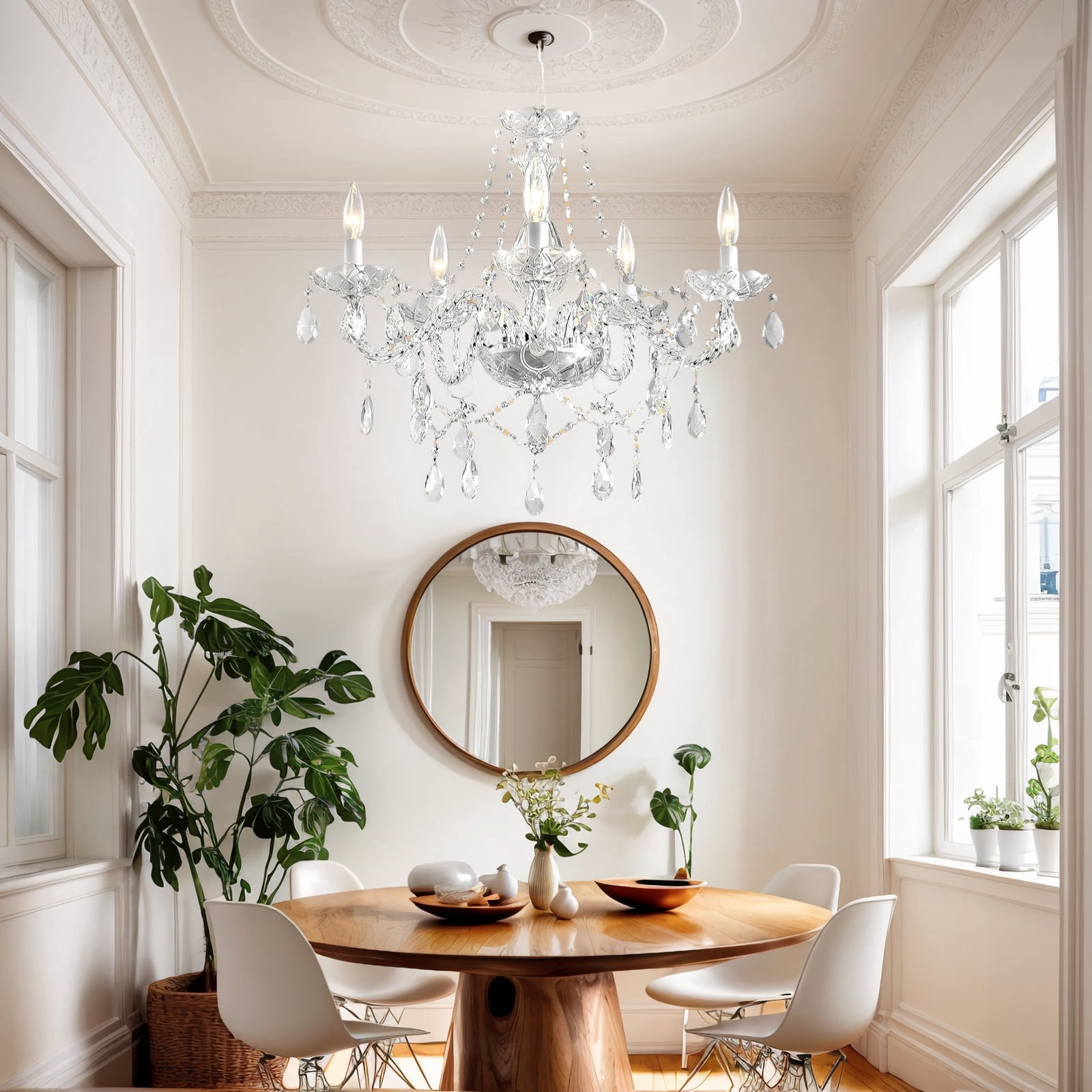 AOLALA 5-Light Modern Painting Corded Electric Kitchen Island Chandeliers