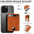 thumbnail image 5 of for Samsung Galaxy S24 Ultra, Compatible with MagSafe, Magnetic 2 in 1 Detachable Wallet Case with Card Holder Women Men, Business PU Leather RFID Blocking Flip Kickstand Credit Slots, Lightbrown, 5 of 11