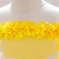 thumbnail image 6 of NAISIBABY Little Girls Floral Dress, Tutu Mesh Back Bowknot Lace Short Sleeve Birthday Wedding Party Pageant Princess Dress Yellow 2T, 6 of 9