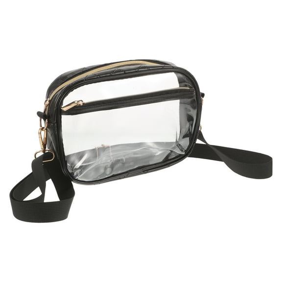UPOUART 1Set Small Clear Purse for Women Simple Design in Black PVC for Daily Life and Travel