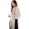 thumbnail image 3 of Shawl Wraps for Women, Shawls and Wraps for Evening Dresses, Champagne Gold Polyester Fiber Sparkle Luxurious Textured Shawl is Suitable for Evening Dresses in Various Colors, 3 of 7