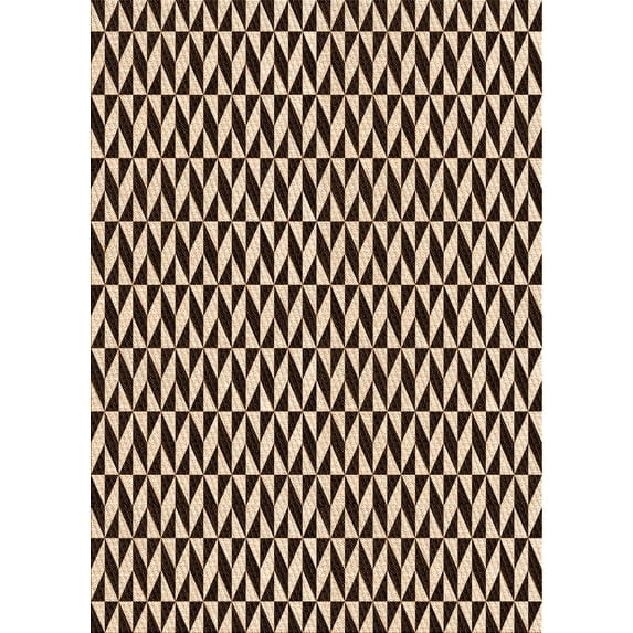 Ahgly Company Machine Washable Indoor Rectangle Transitional Black Brown Area Rugs, 7' x 9'