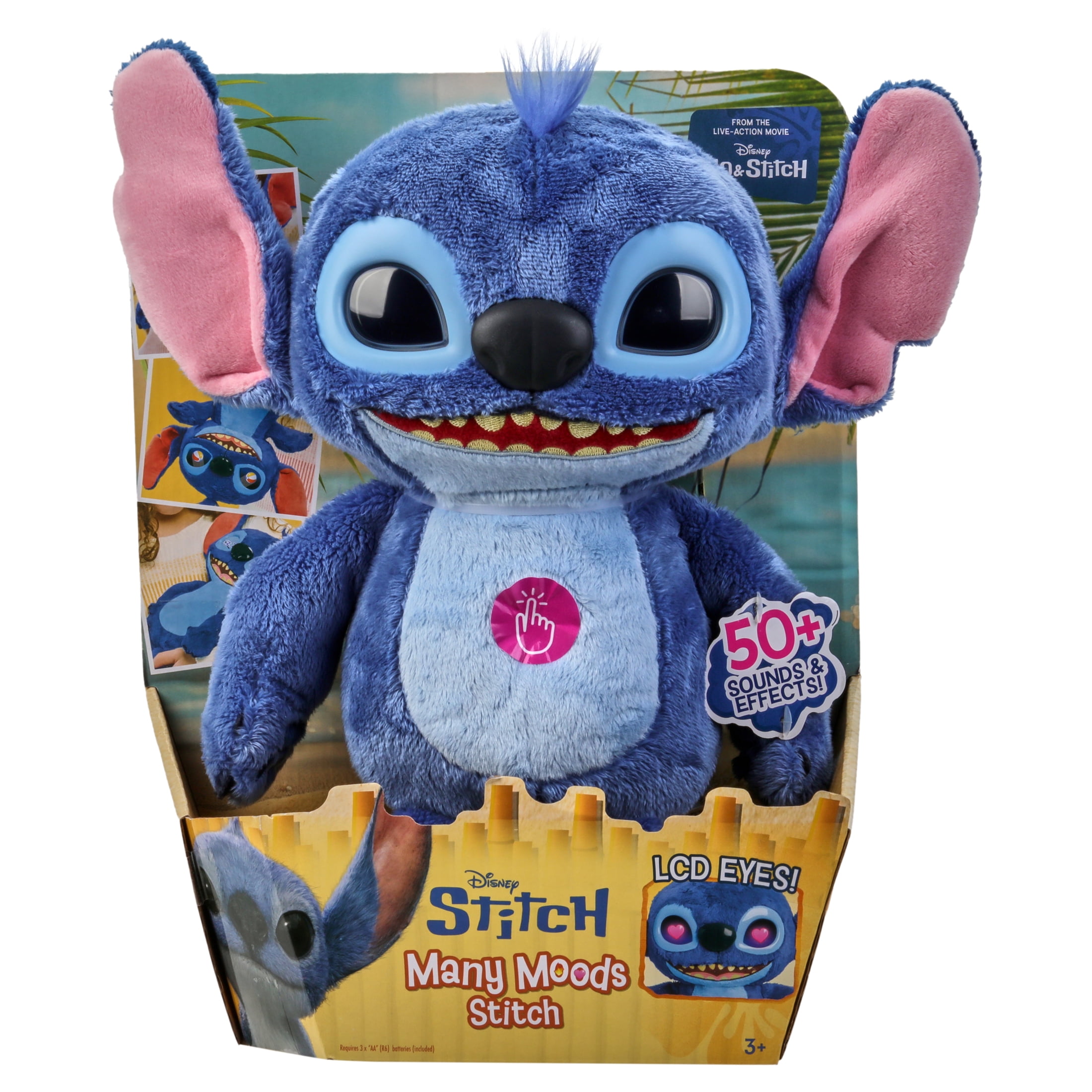Disney Stitch Many Moods Interactive Plush Toy, 50+ Sounds & Phrases, Ages 3+