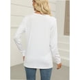 thumbnail image 2 of Women Long Sleeve Crew Neck Slim Fit Stretchy Layer T Shirts Tops, 2 of 6