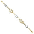 thumbnail image 3 of 14k Two Tone Textured Polished Lobster Claw Closure Gold Fancy Link Bracelet 7 Inch Measures 14mm Wide Jewelry for Women, 3 of 3