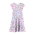 thumbnail image 5 of Girls Floral Tiered Dress with Pockets Ruffle Sleeve Summer Casual Multicolor Dresses for Kids Sizes 4-13,Size 10-11T, 5 of 6