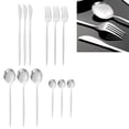 thumbnail image 6 of Tzilke Spoons, Knives, Forks - Glossy 410 Stainless Steel Cutlery for Home or Restaurant - Silver 12-Piece Tableware Set, 6 of 8