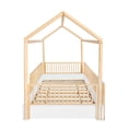 thumbnail image 3 of Cama Casa Con Barandales De Madera Individual Blanca - Duduk, 3 of 6