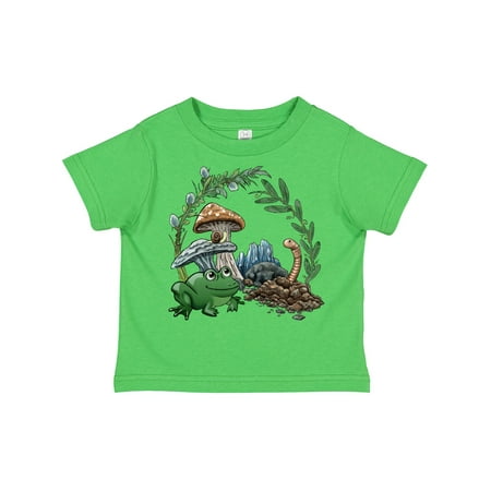 

Inktastic Frog Worm Mushrooms Nature Scene Gift Toddler Boy or Toddler Girl T-Shirt