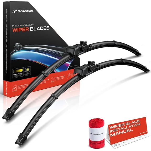 A-Premium Windshield Wiper Blades Compatible with Audi Q7 2007-2015 - 26" and 26", TL2 Connector, with Wear Indicator & Towel, Left and Right (Pack of 2)