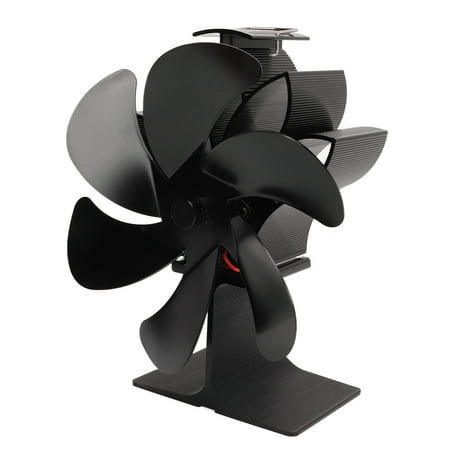 

6 Blade Stove Eco Fan Black High Temperature Resistant Self Starting Energy Saving Heat Powered Fan for Home