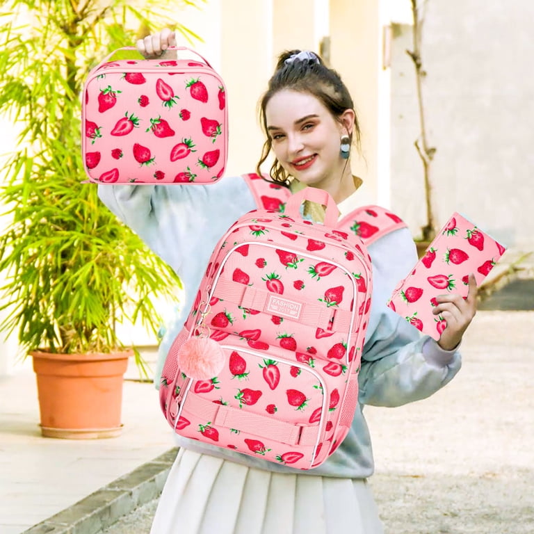 strawberry backpack Amazon.com | Aobiono Kawaii Strawberry Backpack Mini Cute  main image 3