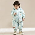 thumbnail image 5 of Cowsor Baby Snowsuit Baby Printed Winter Clothes with Hat Warm Outfits Zipper Romper Coat Jumpsuit, 5 of 7