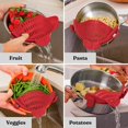 thumbnail image 3 of (Red) Clip-on strainer, Premium food grade silicone, Cooking and pots, Amazon Home, Practical and versatile, Kitchen accessories and storage - Clip strainer, Rice and vegetable pasta, 3 of 4