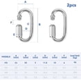 thumbnail image 2 of 2 Piece M5 Stainless Steel Quick Link Carabiner Heavy Duty Chain Connector Outdoor Hammock Rigging Hardware, 2 of 7