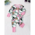 thumbnail image 6 of Beilxfa Baby Girl's Sleeper PJs, Bamboo Viscose Soft One-Piece Footie, Diagonal Zip Up Jumpsuit, Dinasuar Prints Snug Fit Pajamas, 6 of 8
