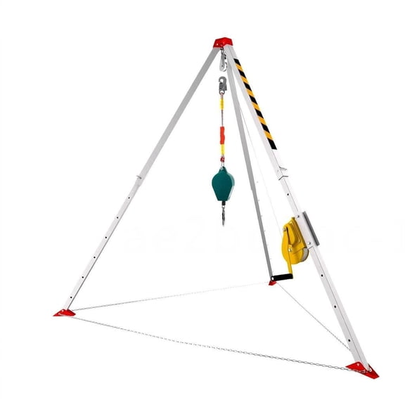 Tanfengu Adjustable Confined Space Tripod Kit, 1800 lbs Capacity with Fall Arrester, Portable Aluminum Tripod for Underground Pipe & Tunnel Rescue