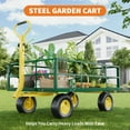 thumbnail image 4 of Steel Garden Cart, 1200 Lbs Heavy-Duty Wagon Cart on Wheels, Metal Yard Utility Wagon Carts with 180° Rotating Handle, 13 Inch All-Terrain Tires, Removable Mesh Side Panels, for Outdoor, 4 of 7