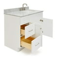 thumbnail image 6 of Ariel Hamlet 43 In. Right Offset Rectangle Sink Vanity With 0.75 In. Carrara White Countertop In White, 6 of 11
