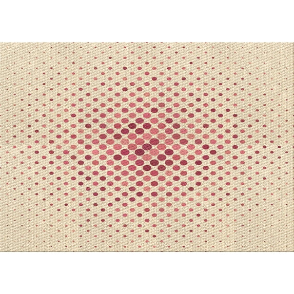Ahgly Company Machine Washable Indoor Rectangle Transitional Peach Beige Area Rugs, 7' x 9'
