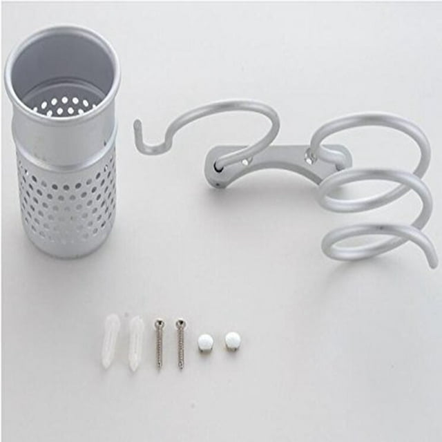 Soporte para secador de pelo de acero inoxidable Soporte para secador de pelo para colgar en la pared Blanco Alta capacidad de carga