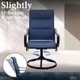 thumbnail image 4 of MF Studio 5-Piece Patio Dining Set with High-Back Swivel Chairs & Round Table for 6-Person, Padded Textilene Seat, Black & Blue, 4 of 13
