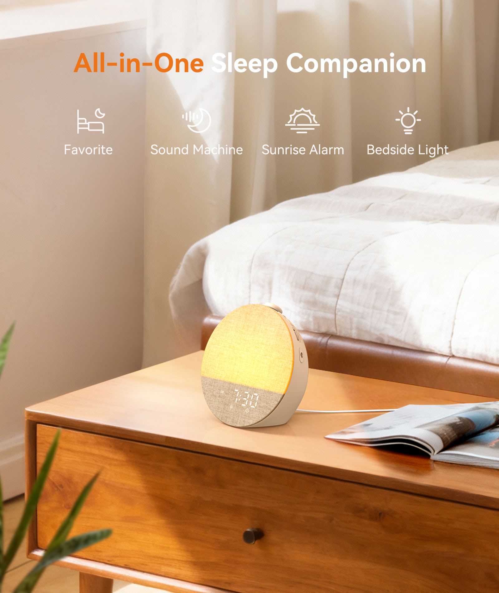 Dreamegg White Noise Sound Machine with Sunrise Alarm Clock photo 2