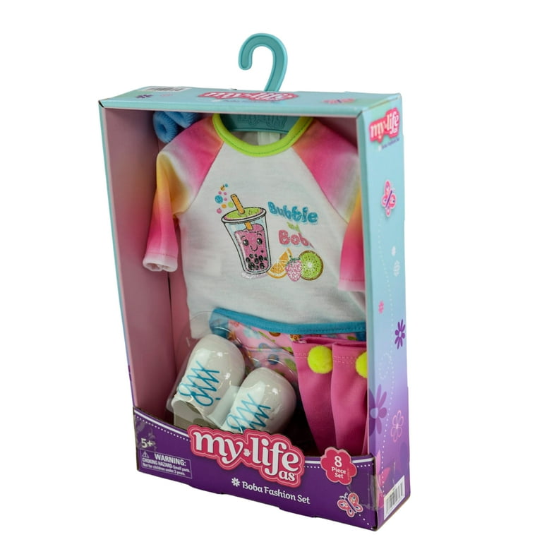 My Life As Boba Tea Fashion Set for 18 inch Doll 8 Pieces