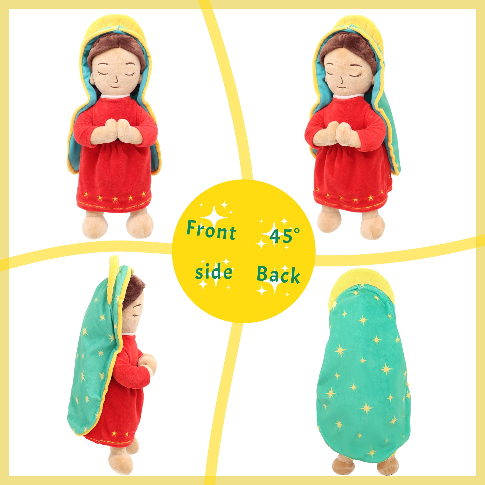 38cm/15in Talking Our Lady Of Guadalupe Plush Doll, Stuffed Toy With Prayers & Songs, Soft Religious Plush Figure, Inspirational Faith-Based Gift, Church, Baptism, Easter & Christmas