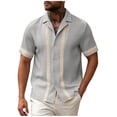 thumbnail image 4 of Guluxicc Men's Shirts Button Down Collared Short Sleeve Beach Vacation Tops for Everyday Wear Spring Summer Casual Outfits, 4 of 5