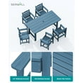 thumbnail image 4 of SERWALL Patio Dining Set, 5-Piece Rectangular HDPE Dining Table with Umbrella Hole & 4 Chairs,&nbsp;Navy Blue, 4 of 6