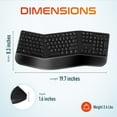 thumbnail image 5 of Delton G12 Ergonomic Wireless Wrist Rest Keyboard and Vertical Mouse with USB Dongle for Computer, Laptop - Black, 5 of 9