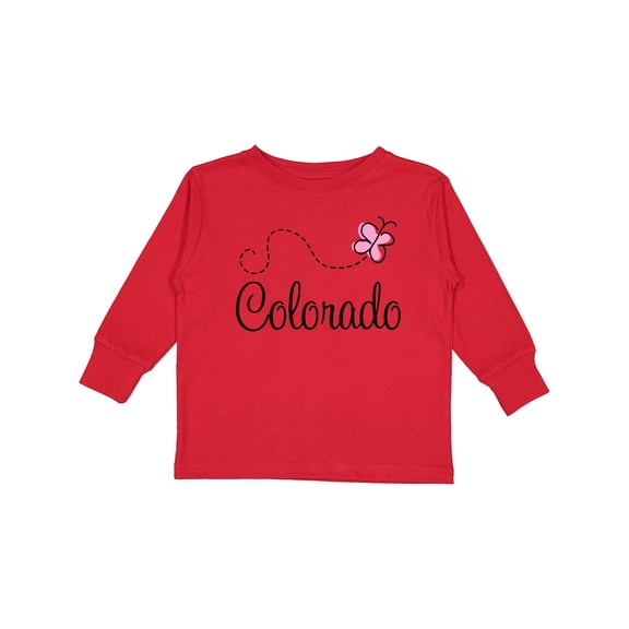 Inktastic Butterfly Colorado Girls Long Sleeve Toddler T-Shirt