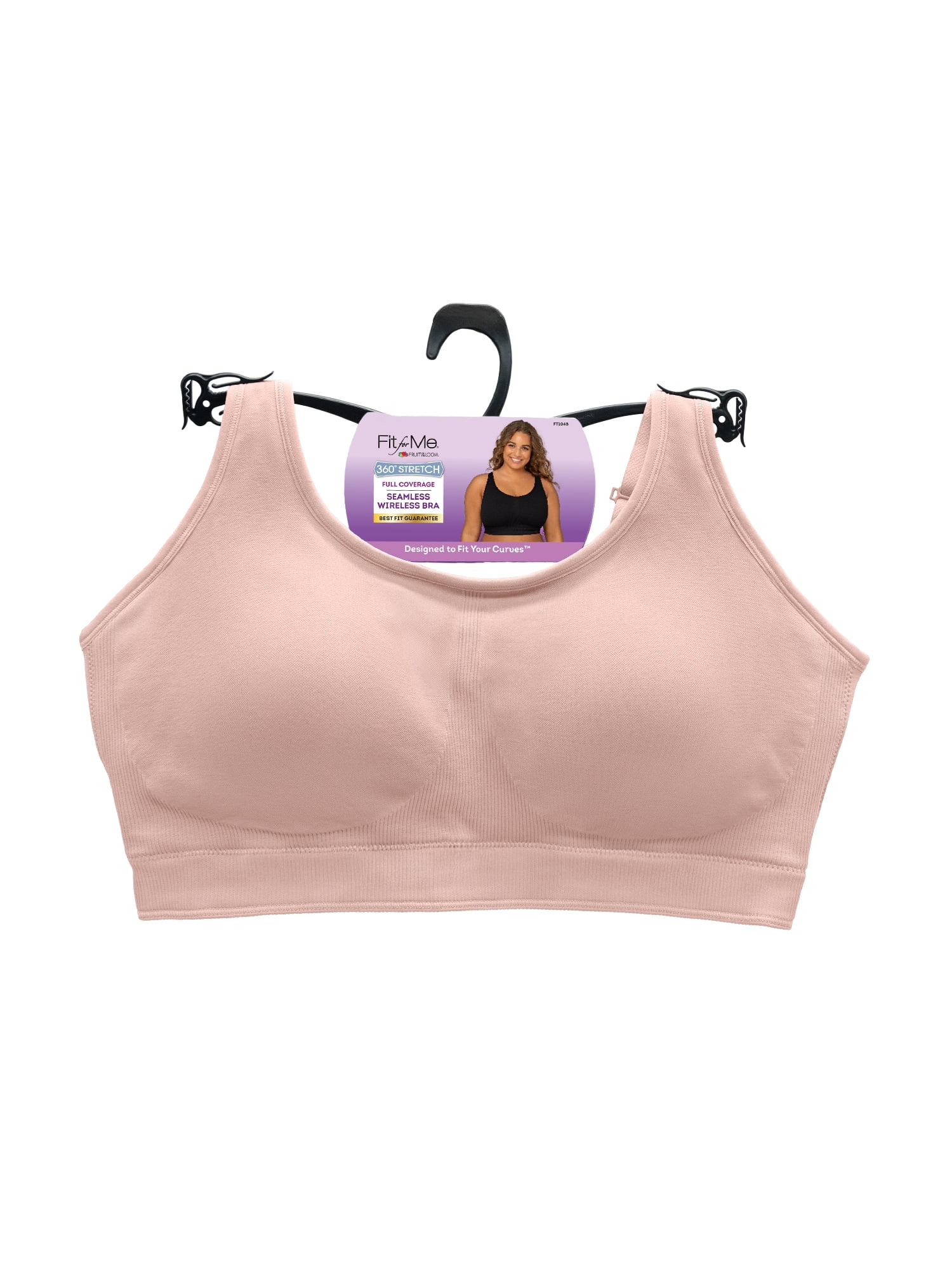 Fit for Me by Fruit of the Loom Women's Supportive Seamless Wirefree Bra, Style FT1048, Sizes L to 4XL