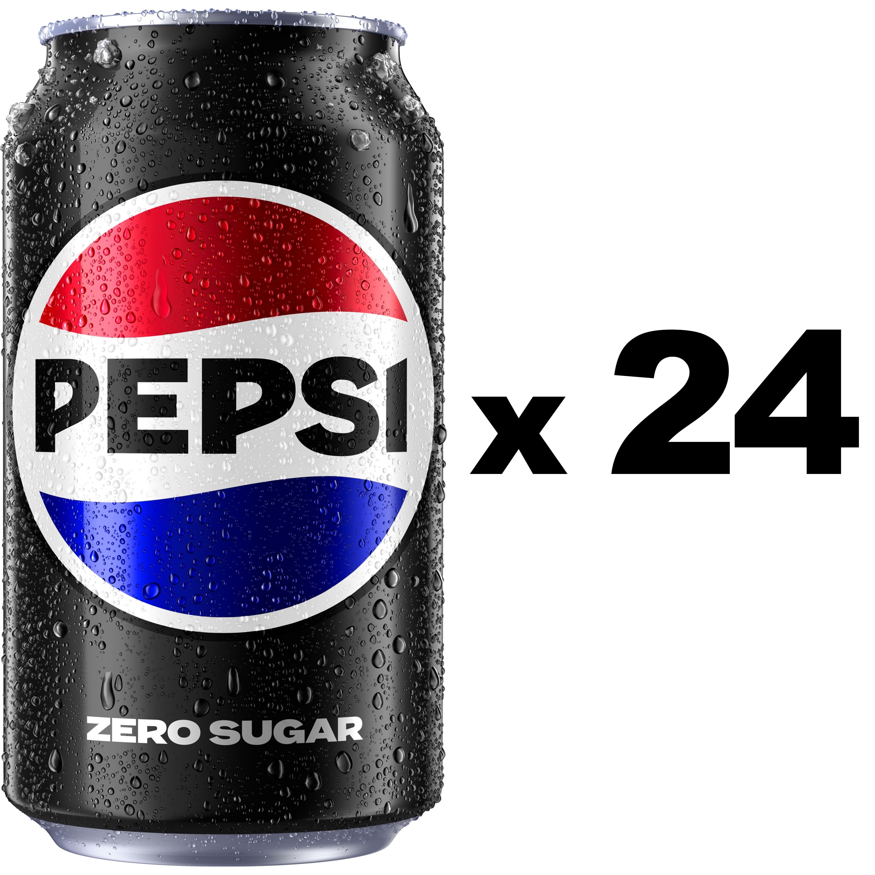 Pepsi Cola Zero Sugar Soda Pop, 12 fl oz, 24 pack Cans