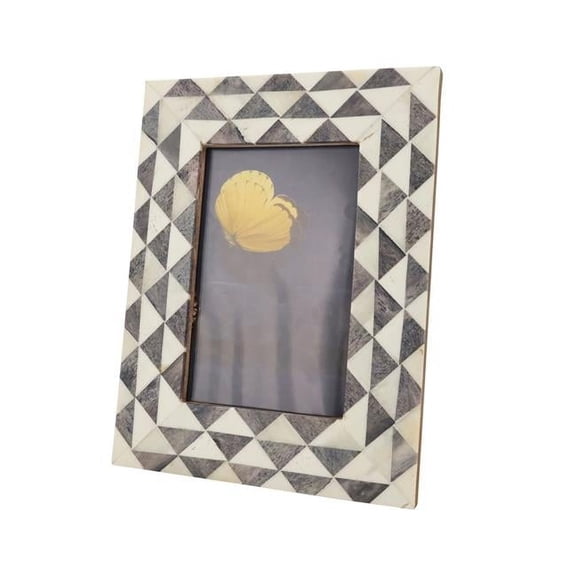 Saro Lifestyle PF368.GY57 5 x 7 in. Modern Geometric Photo Frame, Grey