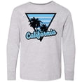 thumbnail image 3 of Inktastic California with Triangle and Palm Trees in Blue Long Sleeve Youth T-Shirt, 3 of 5