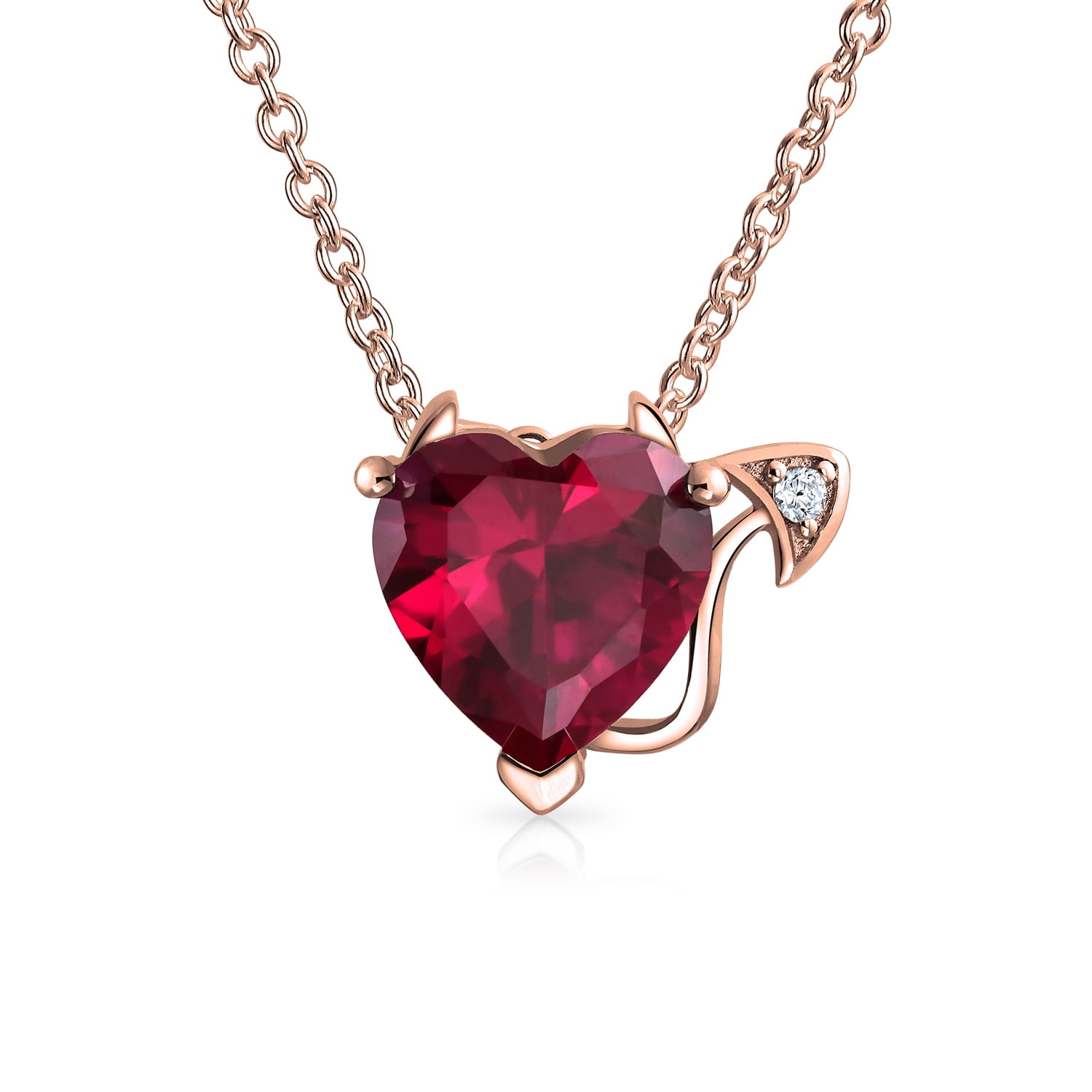 925 Sterling Silver Pendants Necklace Heart Red Ruby Love Pendant Fine Jewelry For Women Fashion Without Chain