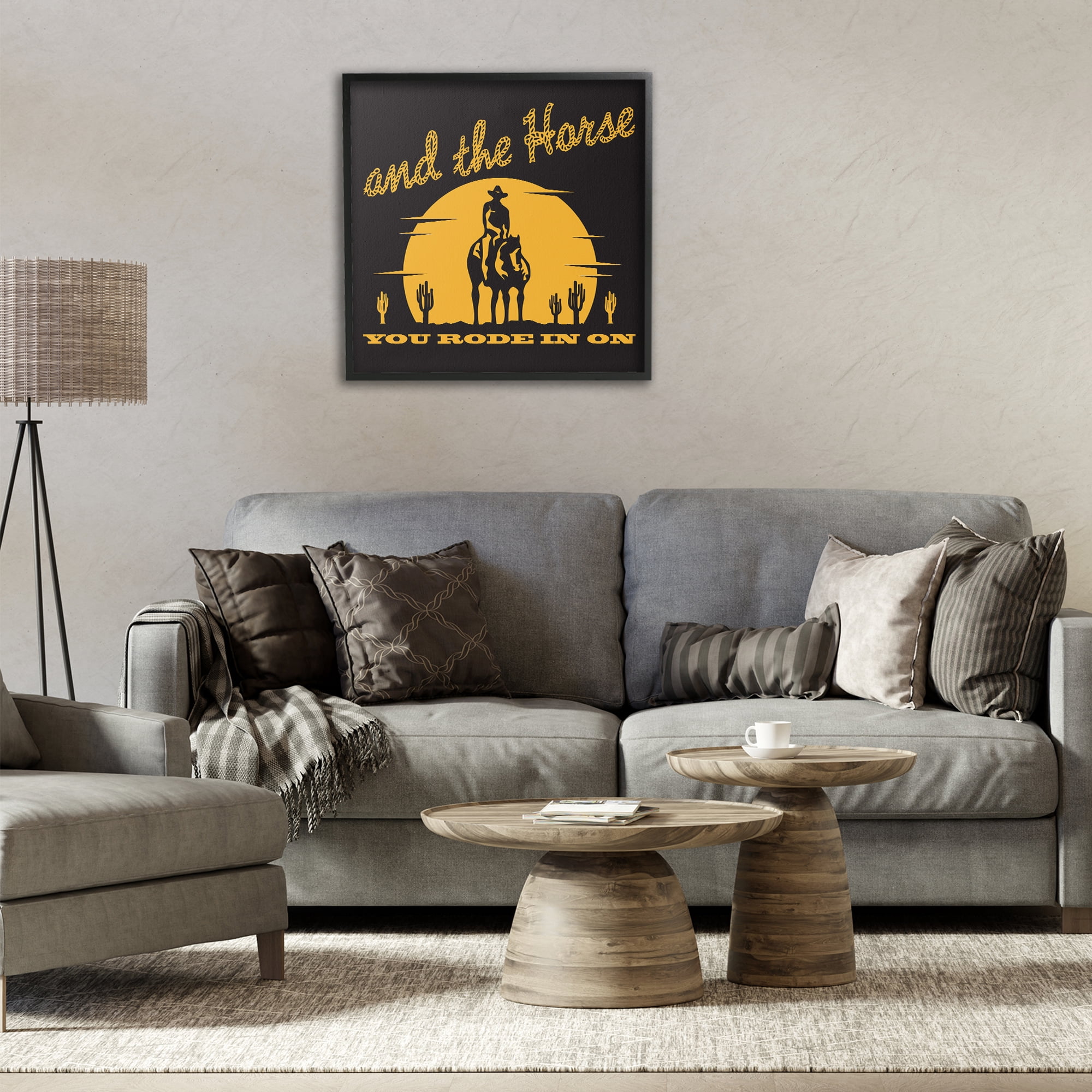 Stupell Industries Horse You Rode In On Novelty Painting Black Framed Art Print Wall Art, 24 x 24