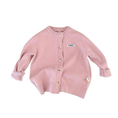 

nsendm Baby Girl Winter Clothes 18-24 Months Babys Kids Toddler Girls Boys Spring Winter School Girl Patch Cardigan Pink 3-4 Years