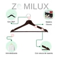 thumbnail image 5 of Ganchos para ropa Zomilux Madera Premium Perchas para Pantalones con Barra Antideslizante Gancho Giratorio 360° Caoba, 5 of 5